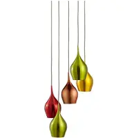 Searchlight Hänglampa Vibrant, dimbar, Multifärgad, Vardagsrum / matsal, Aluminium / grå / zink, Modern, Pendellampa