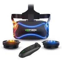 Boho berry 3D VR-glasögon Virtual Reality Headset Bas Stereo Surround Hörlursspel Film VR Headset Vidvinkel för 4,5-6,7 tum Smartphones Fjärrkontroll Gamepad