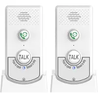 Igeteck 2-pack intercoms trådlösa för hemmaröst Bidirectional Caller Home Ultra Long Distance Portable vit