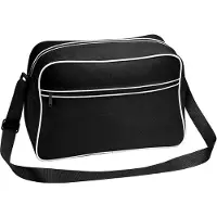 Bagbase Retro justerbar axelväska (18 liter) One Size svart/vit