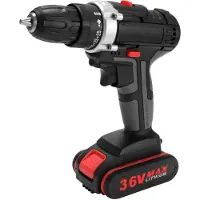 Kkmoon 36V multifunktionell sladdlös elektrisk slagborr Högeffekts litiumbatteri Trådlöst uppladdningsbart EU 1pcs battery