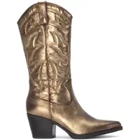 Xti för kvinnor. 14430602-BRONCE Stövlar 144306 guld (37), Dorado, 5 till 8 cm, Zip, Casual