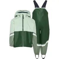 Didriksons Regnkläder m. Hängslen - Waterman - PU - Tall Green - - 110 - Regnkläder