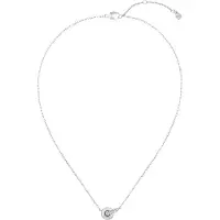 BOSS Silver-tone interlocking-hoop necklace with pavé crystals