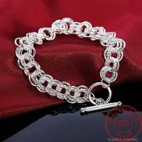 YIRAN Jewelry Modearmband 925 Sterling Silver Link Chain Europe Style Smycken För Kvinnor Flickor Charm Armband Bröllopssmycken silver