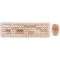 3d printing machine Mofii 666 Keyboard Mouse Combo Wireless 2.4G Mixed Color 110 Keyboard Mouse Set med rund punk ljusbrun färg