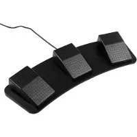 TOMTOP JMS FS23P USB Trippel Fotpedal Multifunktionell Anpassad Fotpedal Fotoelektrisk Brytare för Bild svart