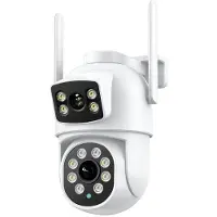 LS VISION Ny 4K 8MP PTZ WIFI-kamera Dubbellins Dubbelskärm 4X digital zoom IP-kamera HD Autospårning Utomhussäkerhet CCTV-övervakning AU Plug