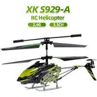 Igeteck Wltoys XK S929-A 2.4G 3.5CH RC-helikopter med lätta RC-leksaker, BÄSTA GÅVA! grön