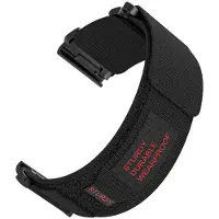 PINSENDA För Garmin 22 26 mm Nylon Loop Strap 5Plus 6Pro 7Pro Easy Fit Armband Watch Band Fenix7XPro 5XPlus 6XPro Armband Tactix7 Bälte 22mm svart