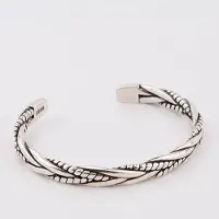 YIRAN Jewelry 925 Sterling Silver Vävd Twist Armband Armband För Män Kvinnor Retro Koreanska Handsmycken