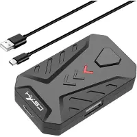 HxSJ P8 Trådbundet tangentbord Mus Converter Bärbart mobilspel tangentbord och musadapter med 3 USB svart