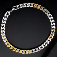 YIRAN Jewelry Trendig färgad diamant kubansk kedja herrhalsbandsdesign Hip-Hop titanstålhalsband