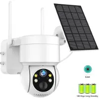 LS VISION WiFi PTZ-kamera Utomhus trådlös Solar IP-kamera 4MP HD Inbyggt batteri Videoövervakningskamera Långtidsstandby iCsee APP Camera NO Card