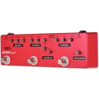 Aroma MOSKYAudio DC5 6-i-1 gitarr Multi-Effects Pedal Delay + Chorus + Distortion + Overdrive + Booster röd