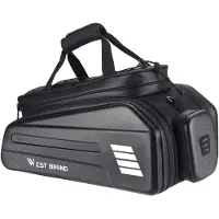 West Biking E-Bike RearSeat Bag Elcykel Batteriväska Expanderbar Cykelställsväska med stor kapacitet svart