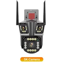 LS VISION WIFI IP-kamera 5K 12MP HD trelinskamera utomhus 4K dubbellins rörelsedetektion Säkerhetskamera Vattentät övervakning 5K Camera