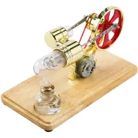 TOMTOP JMS Stirling Engine Kit Elgenerator Varmluftsmotormodell Fysisk generatormodell med LED OS6244-2
