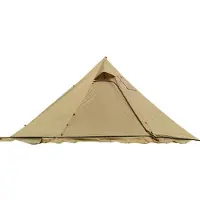 TOMTOP JMS 4-6 personer tipitält med spisjack Campingpyramid tipitält för camping Backpacking Vandring brun