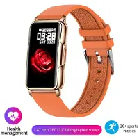 Lige Smart Watch Bluetooth-ansluten telefon Musik Fitness Män Smartwatch Puls Blodsyre Vattentät Sport Smart Armband Dam silicone strap orange