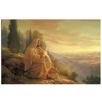 Fairy Art Gallery Retro Jesus Kristus går på vatten Dukmålningar Väggkonst HD-bilder Posters och tryck för kyrkans vardagsrum Heminredning 60x80cm No Framed