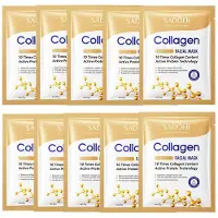 Perfect skin SADOER Kollagen Ansiktsmasker med Aktiv Proteinteknologi - Djup Återfuktning & Uppstramning, 16% Kollageninnehåll för Förbättrad Hudhälsa, Huduppstramande 10pcs