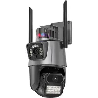 LS VISION 8MP 4K Wifi-kamera Dubbellins Säkerhetsskydd Vattentät säkerhet CCTV Videoövervakningskamera Polisljuslarm IP-kamera EU PLUG camera