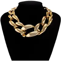 Precious Jewelry Mall Tjock överdriven Big Choker Halsband Krage för kvinnor Hiphop Chunky Chain Halsband Hals Smycken gyllene
