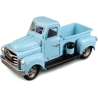 Wosawe outdoor sports Vintage Metal Klassisk Rustik Pickup Truck Röd Jul Hemmakontor Inredning blå