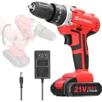 Kkmoon Hushålls multifunktionell 21V elektrisk borrmaskin 3 arbetslägen 2 hastighetskontroll Steglös hastighet 1pcs battery EU Plug flerfärgad