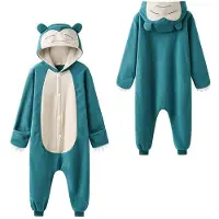 Snody Tecknad Onesie För Barn Gengar Ett stycke Pyjamas Barn Kigurumi Halloween Cosplay Kostym Party Present 120 grön
