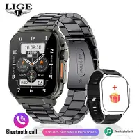 Lige Inspelningsfunktion SIRI Dial Smart Watch 600MAH Stort batteri TWS Music 100+ Sports Watch True Blood Oxygen Smartwatch Herr steel belt svart