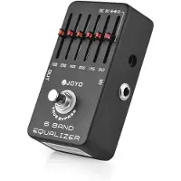 TOMTOP JMS 6-bands EQ gitarrpedal Equalizer effektpedal för elgitarr effektpedal True Bypass DC 9V svart