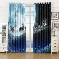 Household supplies MH Jul Fönster Gardiner Dekor För Hem Sovrum Kök Vardagsrum Juldekoration Julklappar Navidad Natal nyår W60xH100(CM)x2pcs&Grommet Top