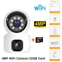 LS VISION 4K 8MP Wifi-kamera PTZ utomhus Dubbla skärmar Människoavkänning Dubbla linser Färg Night Vision Säkerhetsskydd IP-kamera Ljud UK Plug