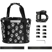 West Biking Cykel Avtagbar Korg Cykel Front Pet Bag Canvas Front Bag Aluminium Ram Husdjurskorg svart