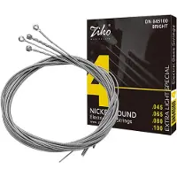 Koogeelife Elgitarr bassträngar Hexagon legering tråd Nickel lindad Ljus korrosionsbeständig 4 strängar silver