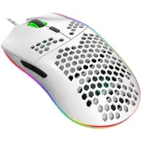 HxSJ J900 USB trådbunden spelmus RGB spelmus med sex justerbara DPI ergonomisk design för vit