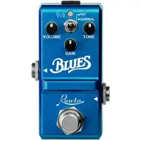 TOMTOP JMS Rowin LN-321 Blues Pedal Bredområde frekvensrespons Blues Style Overdrive Effektpedal för gitarr blå