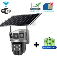 LS VISION 2024 Ny Solar Camera 4G SIM-kort utomhus 4MP HD Security CCTV Vattentät Night Vision PIR Human Detect PTZ-kamera med solpanel WiFi Cam