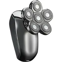 FunCouples Helkroppstvätt för män Elektrisk rakapparat Sex-Bade Head Shaver Multifunktions LCD Digital Display Rakapparat silver