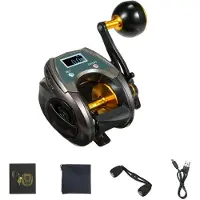 GoolRC USB uppladdningsbar kolfiber baitcasting rulle 9+1BB elektrisk fiskerulle med hög hastighet Right