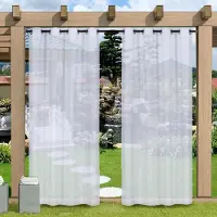 GoolRC 1 Panel Utomhus Semi Sheer Gardin Vattentät Gardin Privacy Grommet Gardiner för Pergola Porch Type 3