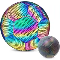 Igeteck Reflekterande fotboll nattglödande ljus upp kamera blixt fotboll för inomhus utomhus fotboll Size 5 flerfärgad