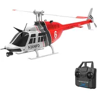 TOMTOP JMS 2,4 GHz Fjärrkontroll Helikopter 4CH Single Propeller Aileron Free Helikopter med Function One 1 battery röd