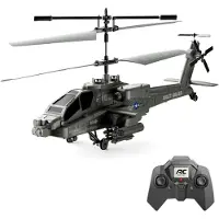 TOMTOP JMS Fjärrstyrd helikopter, 2,4G miniflygplan med 3,5 kanaler, höjdhållare, LED-lampor, 2 1 grön