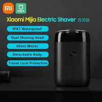 FunCouples Xiaomi Mijia elektrisk rakapparat S100 IPX7 vattentät rakhyvel för män med dubbla flytande rakhuvud, torr och våt