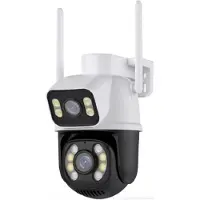 LS VISION 8MP PTZ-kamera 2,4GHZ Wifi-kamera Dubbellins Dubbelskärm Ai Människoupptäckt Autospårning Trådlös utomhusövervakningskamera iCSee UK Plug