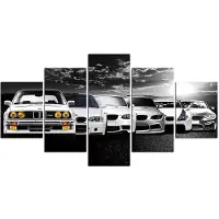 Aidegou17 Canvasmålning Bil evolution Väggkonst 5 Bild Canvastryck Moderna väggbilder Heminredning 30x40cm*2 30x60cm*2 30x80cm*1