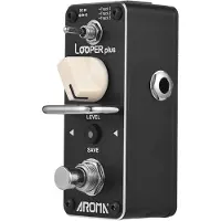 Aroma Loop Pedal för elgitarr 24bit/44,1khz Looper Effektpedal Dubbelfärgad LED-status 9.2x3.8x5cm svart